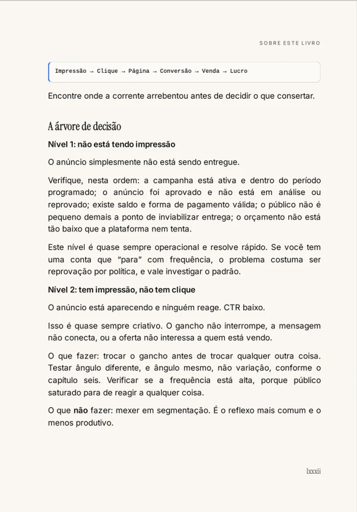 Página do livro Meta Ads para Todos: A árvore de decisão