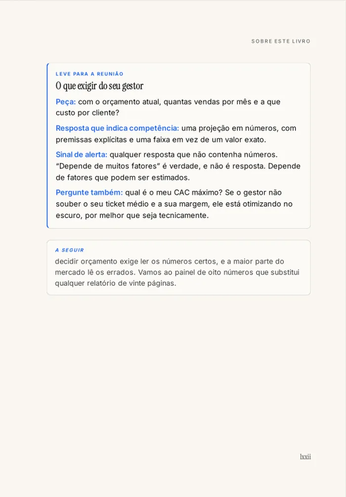 Página do livro Meta Ads para Todos: O que exigir do seu gestor